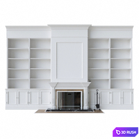 Shelving fireplace 3D Model Corona