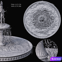 Classic fountain 1 3D Model Corona