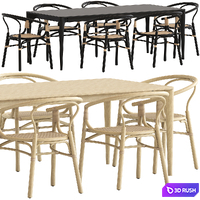 Globewest Avery Maja Armchair and Huxley Curve Table 3D Model Vray, Corona
