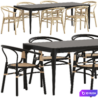 Globewest Avery Maja Armchair and Huxley Curve Table 3D Model Vray, Corona