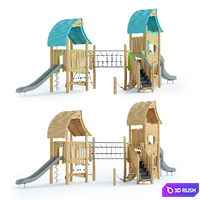 Twin tower wizard Kompan 3D Model Corona