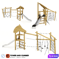 KOMPAN. TOWER AND CLIMBER 3D Model Vray, Corona