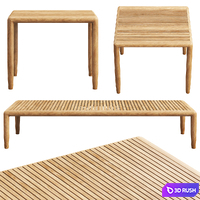 Brown Jordan Maldives coffee tables (2 options) 3D Model Vray
