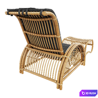 Paris Chair and Foot Stool 3D Model Vray