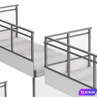 Modular balcony x4 3D Model Vray