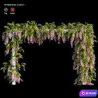 Wisterial tree 10 set 01 3D Model Vray, Corona