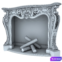 French fireplace 3D Model Vray