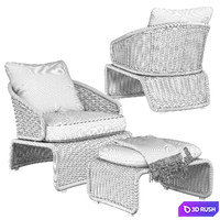Minotti Halley Outdoor 3D Model Vray, Corona
