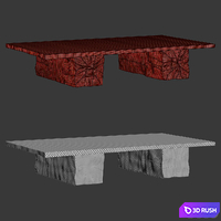Wooden coffee table 3D Model Corona