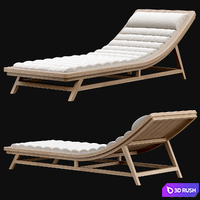 Wooden outdoor chaise lounge L15 3D Model Corona