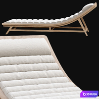 Wooden outdoor chaise lounge L15 3D Model Corona