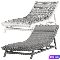 Wooden outdoor chaise lounge L15 3D Model Corona