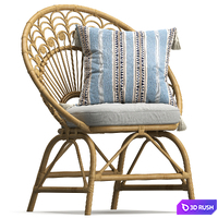 Rattan Vintage Armchair Peacock 3D Model Vray