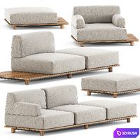 Palco sofa module set 1 by Kristalia 3D Model Vray, Corona