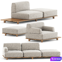 Palco sofa module set 1 by Kristalia 3D Model Vray, Corona