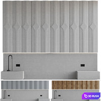 Decorative wall panel 006 3D Model Vray, Corona