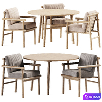 Paddle Table by Cruso and Ayana Chair by B&amp;B Italia / Garden furniture 3D Model Corona