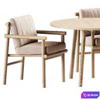 Paddle Table by Cruso and Ayana Chair by B&amp;B Italia / Garden furniture 3D Model Corona