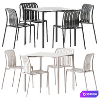 Trocadero Outdoor Table and Chair by Talenti / Outdoor furniture 3D Model Corona