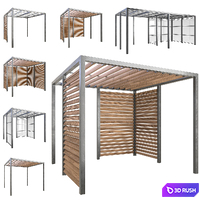 A set of gazebos (pergolas) from Nola Industrier 3D Model Vray, Corona