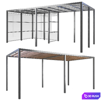 A set of gazebos (pergolas) from Nola Industrier 3D Model Vray, Corona