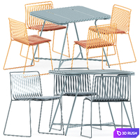 Alo Outdoor chair by ondarreta and Totem table by Garda Furniture 3D Model Vray, Corona