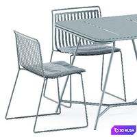 Alo Outdoor chair by ondarreta and Totem table by Garda Furniture 3D Model Vray, Corona
