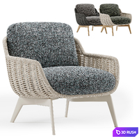 Outdoor Garden Woven Lounge Armchair Belt Cord 3D Model Vray, Corona
