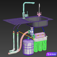 Household reverse osmosis filter 3D Model Corona