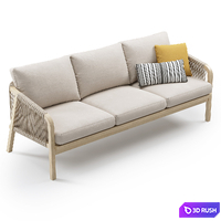 Outdoor Garden Woven Lounge 3 seater Sofa by Kettler 3D Model Vray, Corona