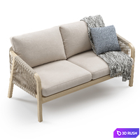 Outdoor Garden Woven Lounge 2 seater Sofa by Kettler 3D Model Vray, Corona