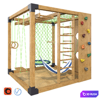 Sports game complex "Game cube 4" 3D Model Vray, Corona