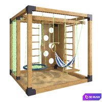 Sports game complex "Game cube 4" 3D Model Vray, Corona