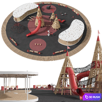 A modern gaming complex. Children's playground. 3D Model Corona