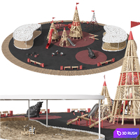 A modern gaming complex. Children's playground. 3D Model Corona