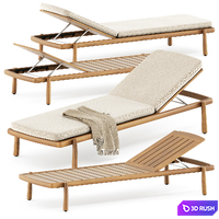 Ukiyo lounger by Tribu 3D Model Vray, Corona