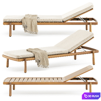 Ukiyo lounger by Tribu 3D Model Vray, Corona