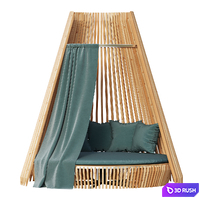 Round lounge chair Hut Full Set/Ethimo 3D Model Corona