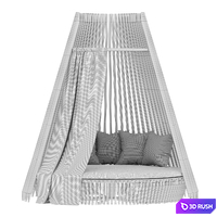 Round lounge chair Hut Full Set/Ethimo 3D Model Corona