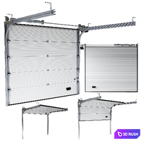 Sectional garage doors 3D Model Vray, Corona