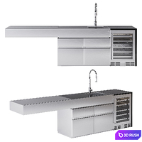 Fesfoc Outdoor Kitchen Island Krakatoa Grill 3D Model Corona