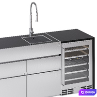 Fesfoc Outdoor Kitchen Island Krakatoa Grill 3D Model Corona