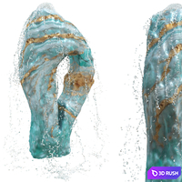 Argentine Aquamarine Onyx Stone Fountain 3D Model Vray, Corona