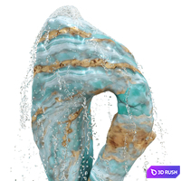 Argentine Aquamarine Onyx Stone Fountain 3D Model Vray, Corona