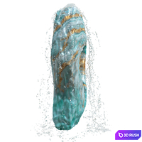 Argentine Aquamarine Onyx Stone Fountain 3D Model Vray, Corona