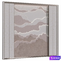 Headboard Stone wall panel 3D Model Corona