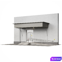 Entrance group to a commercial premises with a ramp 3D Model Corona