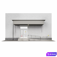 Entrance group to a commercial premises with a ramp 3D Model Corona