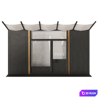 Cafe Facade Element 01 3D Model Corona