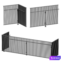 Metal fencing metal fence fencing for balcony 3D Model Vray, Corona